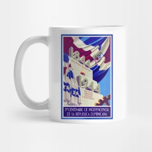 Vintage Travel Poster Dominican Republic Centennial Celebrations 1844-1944 Mug